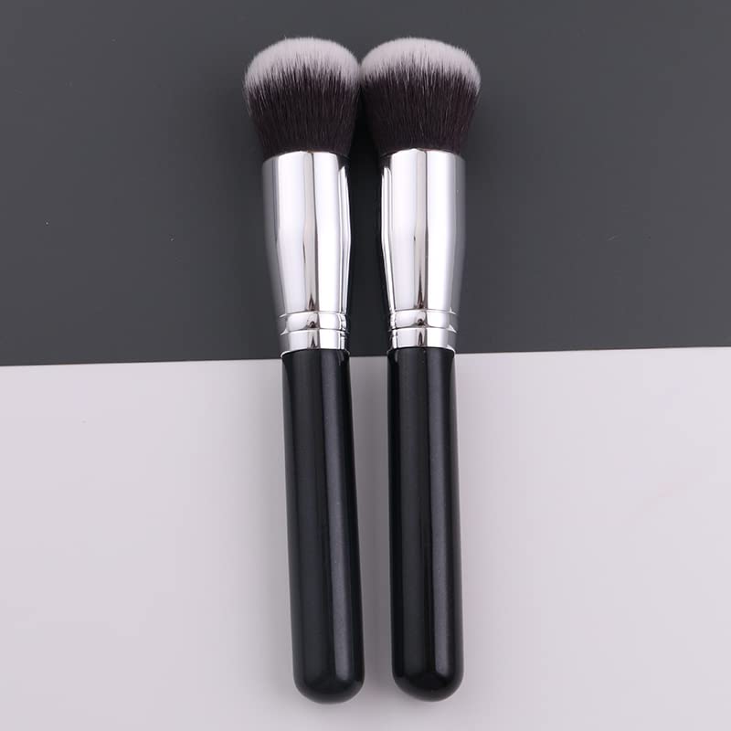 Miniatura 4 de Virola de cobre de lujo de encargo Negro Plata sola cepillo de maquillaje Fundación cepillo (F05)