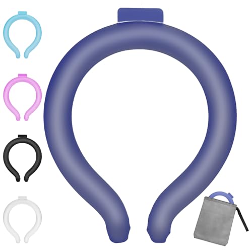 Image of Neck Cooling Tube, Wearable Body Cooler Freeze Below 64F with Insulated Bag, Reusable Cooling Neck Wraps for Summer, Outdoor Sports, Hiking, Travel, Hot Weather Relief for Men & Women (Navy)