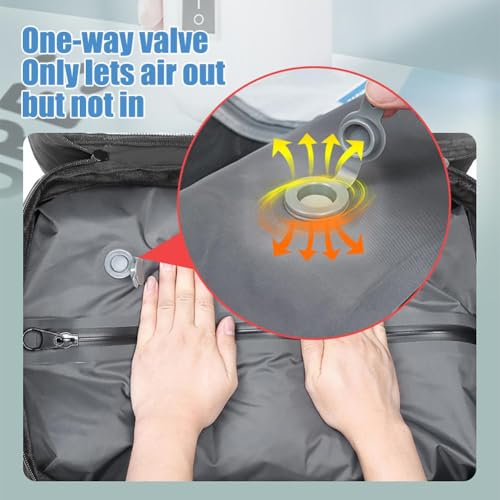 KITPIPI Mochila Vacpack, mochila Airback com bomba, mochila expansível a vácuo de 41 litros com comp