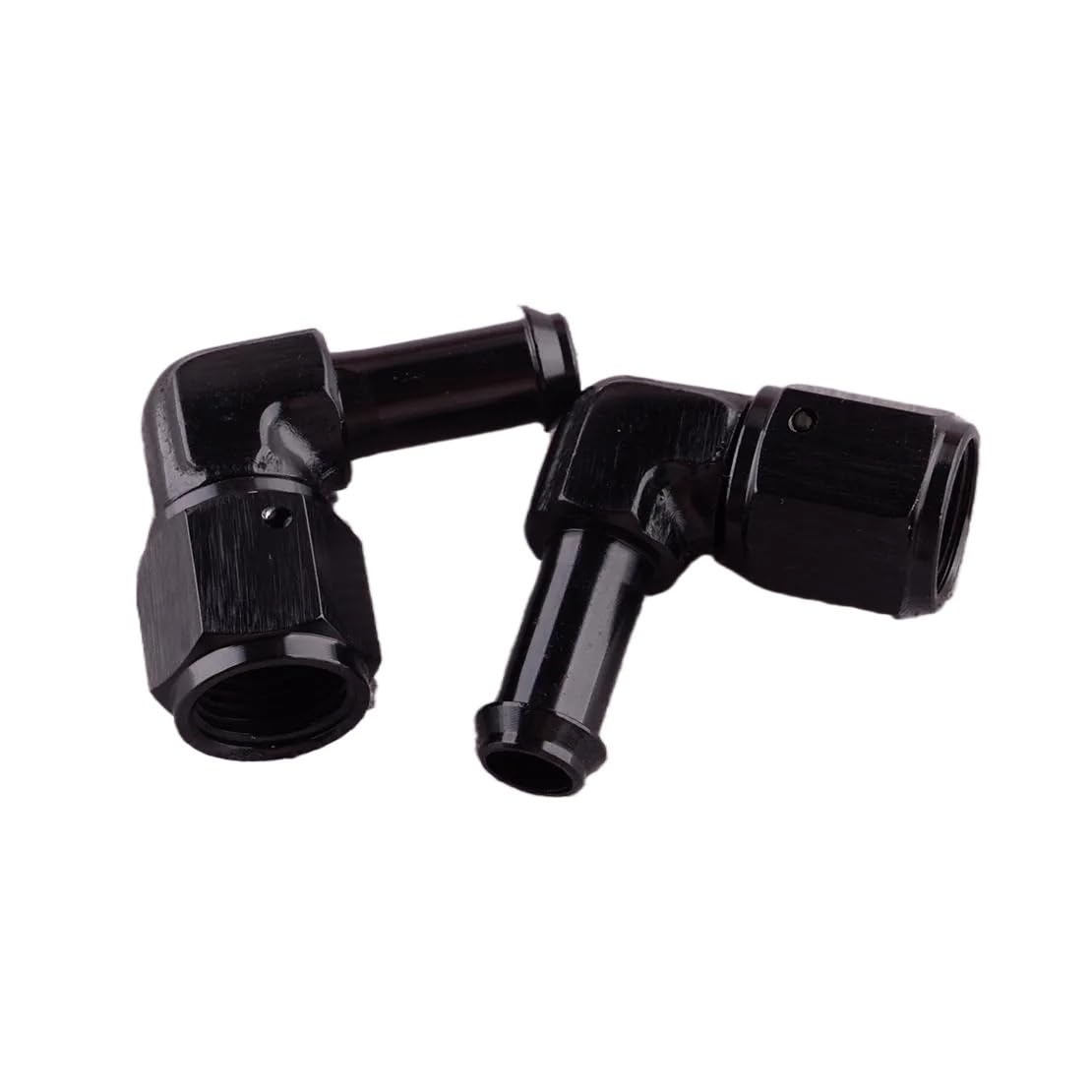 car Part 2Pcs 6AN AN6 for Female to 3/8" 9.5mm Swivel Barb Fitting Hose 90 for Degree for Elbow Fit for All Car Black Aluminum Alloy
