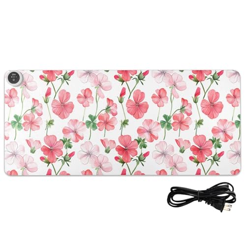 Tapis de souris chauffant grand format 80x33cm en PU sous-main thermique bureau