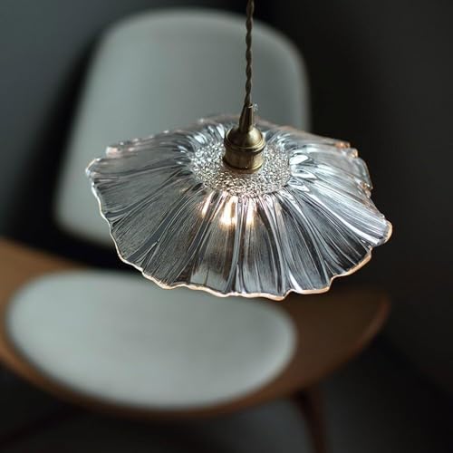 Suspension en verre jaune design vintage avec câble réglable - 5