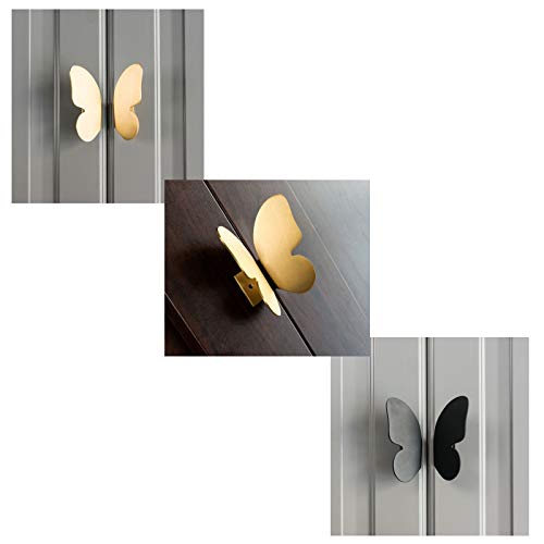 Annakideya Pack of 1 Pair Creative Solid Brass Black Butterfly knobs Decorative Butterfly Handles for Door Wardrobe Cabinet shoebox - Image 4