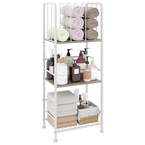 Towel Rack Free Standing 3-Tier M-Shaped Detachable Dividers, Durable Metal