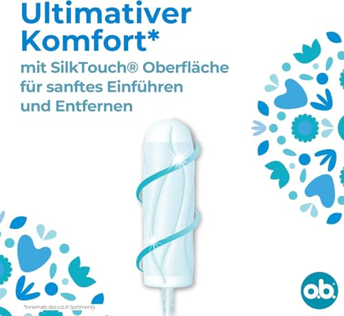 o.b. ProComfort Mini, Tampons für leichte bis mittlere Tage mit Dynamic Fit Technologie & SilkTouch Oberfläche, für ultimativen Komfort* & zuverlässigen Schutz (1 x 64 Stück)