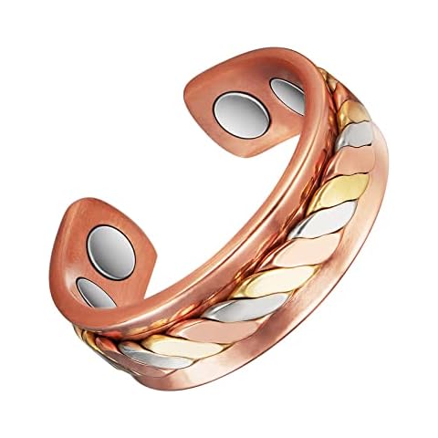Braided Copper Rings for Women, for Arthritis Natural Relief for Joint Pain- Health Jewelry Gift(Length:2.6in) Cover