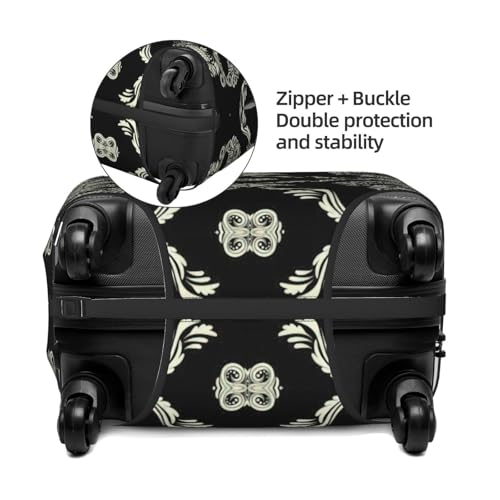 Flowers Skull Ornamental Pattern Print Luggage Suitcase Cover Protector Luggage Washable Covers With Concealed Zipper4