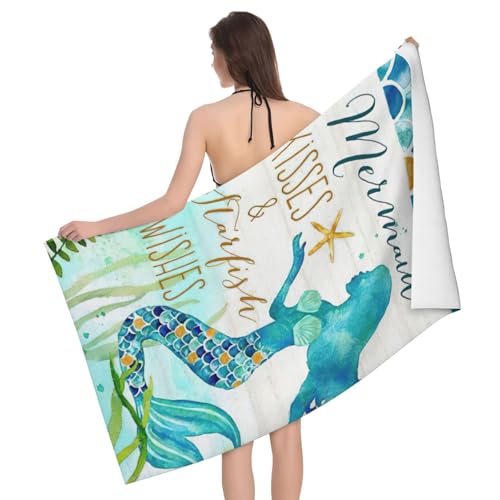 Serviette de bain microfibre sirène serviette piscine séchage rapide - 2