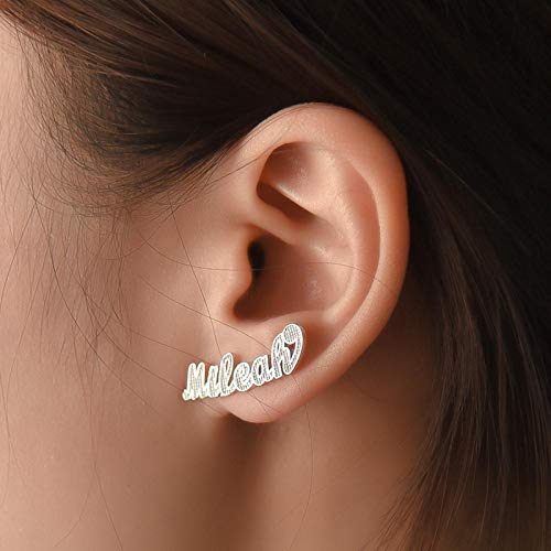 Sterling Silver Custom Stud Earrings - Personalized Name Earrings, Custom Made4