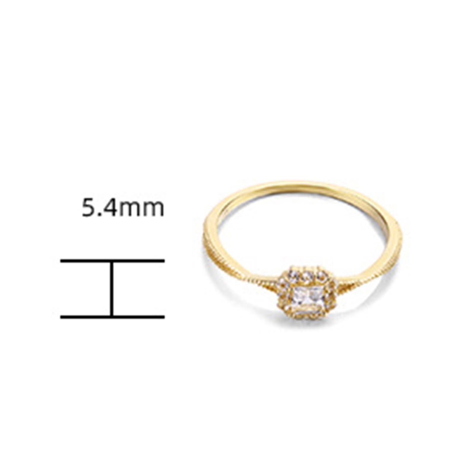 Anillos de la amistad de oro de 9 K/14 K/18 K, diseño cuadrado de filigrana de moissanita