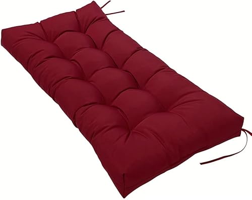 SEAHOME Cojines de asiento de banco de jardín impermeables para interiores y exteriores, cojín copetudo para muebles de patio, columpio, mimbre,