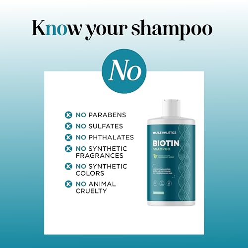 Maple Holistics Volumizing Biotin Shampoo For Thinning Hair - Thin Hair Shampoo With Peppermint Argan And Essential Oils For Hair Care - Vegan Sulfate Free Shampoo For Damaged Dry Hair Paraben And Cruelty Free thumb #2