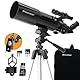 Celestron 22030 Travel Scope Portable Refractor Telescope with 80mm Lens, Fully-Coated Glass Optics, Bonus Astronomy Software Package and Digiscoping Smartphone Adapter