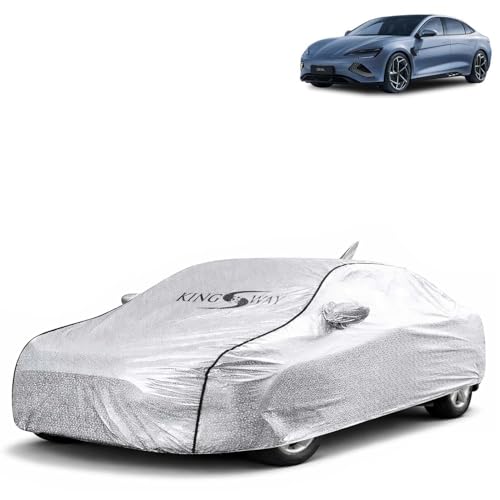 Image of KINGSWAY SilverTech 100% Waterproof Car Cover Only with BYD Seal (Year 2024 Onwards - All Model) | Mirror and Antenna Pockets | Scratchproof | All Weather Car Body Cover