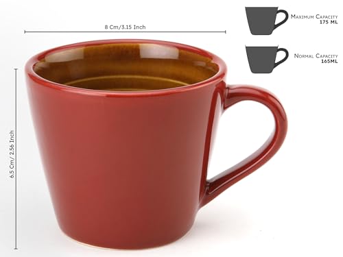 Image of Bodhi House Handcrafted Ceramic Tea Cup Set of 4 Pieces (175 Ml), Stoneware Coffee Mug, Microwave Safe Small Tea Cup, Glossy Finish, Ideal for Daily use, Casual Gatherings and Gifting, Multicolor