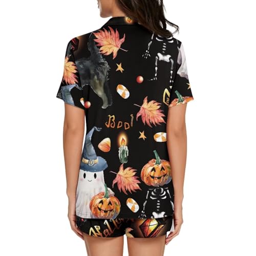 Image of Women's Short Sleeve Sleepwear Pajamas Nightwear with Pockets