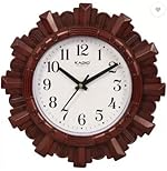 Kadio Analog 24.5 cm X 24.5 cm Wall Clock (Maroon, with Glass, Standard)