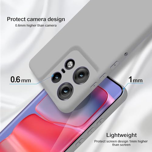 Image of DIZORO Microfiber Candy Case Compatible for Motorola Edge 50 Pro 5g Smooth Touch Cushion Liquid Soft Silicone Gel Rubber Phone Cases Non-Slip Full Body Protective Shockproof Back Cover (Titanium)