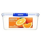 Sistema KLIP IT PLUS Frischhaltedose, 5,5 l quadratisch, stapelbare und luftdichte Vorratsdose mit Deckel, geeignet für Kühl-/Gefrierschrank, BPA-freier Kunststoff