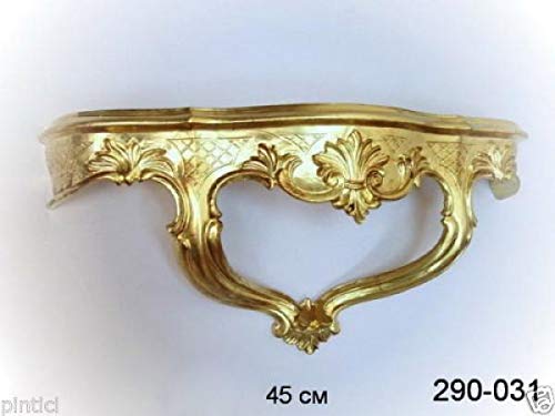 Artissimo Console murale baroque avec miroir Noir/doré vieilli 45 x 21 x 13 cm