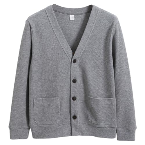 Men Casual Slim Fit Cardigans V-Neck Long Sleeve Button Down with Pockets