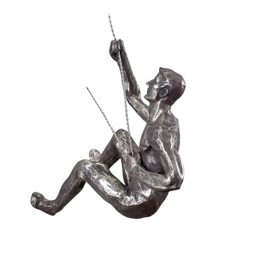 Teksome Figura decorativa de hombre escalador para pared, escultura de resina moderna y sencilla, para el hogar y la oficina, regalos únicos de escalada en roca