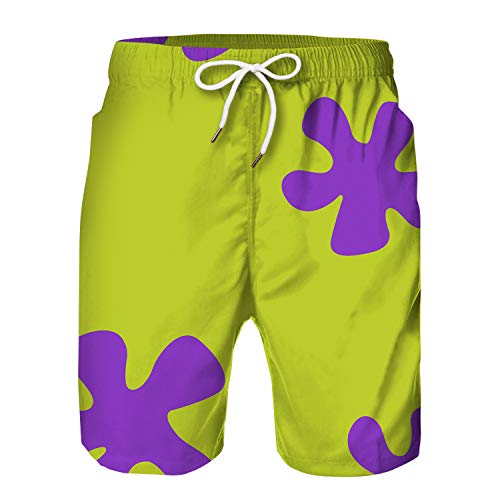 Mens Swim Trunks 3D Funny Print Elastic Waist Board Shorts Quick Dry Beach Swim Shorts Swimwear