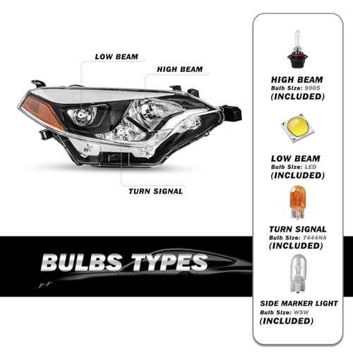 Image of SOCKIR Right LED Headlight Assembly Fit for 2014 2015 2016 Toyota Corolla