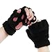 Gants Griffe de Chat Enfant Adulte Mignon Mitaine de Patte d'Ours Automne-Hiver Mitaine Demi-doigts Moufle en Peluche Doux Chaud Gant à Ecran Tactile Halloween Noël Gant de Déguisement Cosplay