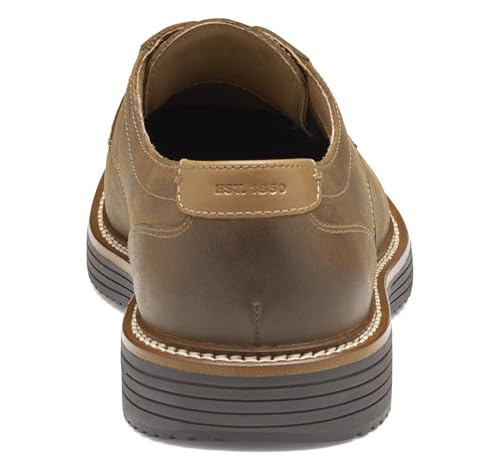 Johnston & Murphy Men's Hodges Plain Toe Lace-up Shoe, Brown Oiled Full Grain, 8 M3