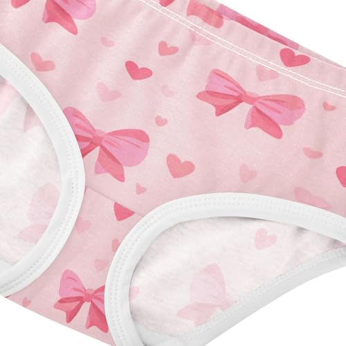 Wusikd Pink Bows Hearts (6) Girls' Underwear Cotton Girls Briefs Soft Toddler Underwear 2T4