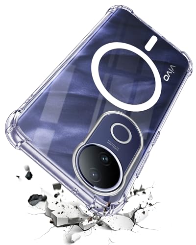 Image of Jkobi Shockproof Crystal-Clear Back Cover for Vivo T4R (Magsafe Wireless Support | Drop & Camera Protection | Hard Polycarbonate)