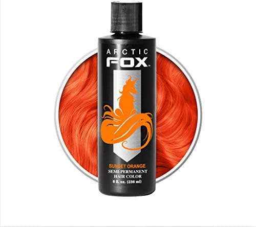 ARCTIC FOX Vegan and Cruelty-Free Semi-Permanent Hair Color Dye (8 Fl Oz, SUNSET ORANGE)