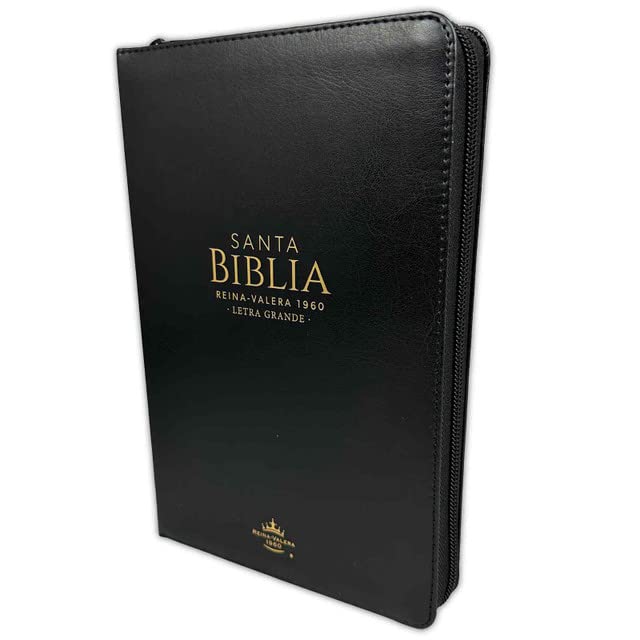 Biblia RVR 1960 Letra Grande Tamaño Manual Símil Piel Negro con Índice con Cierre con Cierre      Imitation Leather – October 18, 2022