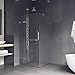 VIGO Monteray 30 in. L x 30 in. W x 73 in. H Frameless Hinged Square Shower Enclosure in Brushed Nickel with Clear Glass-VG6011BNCL32