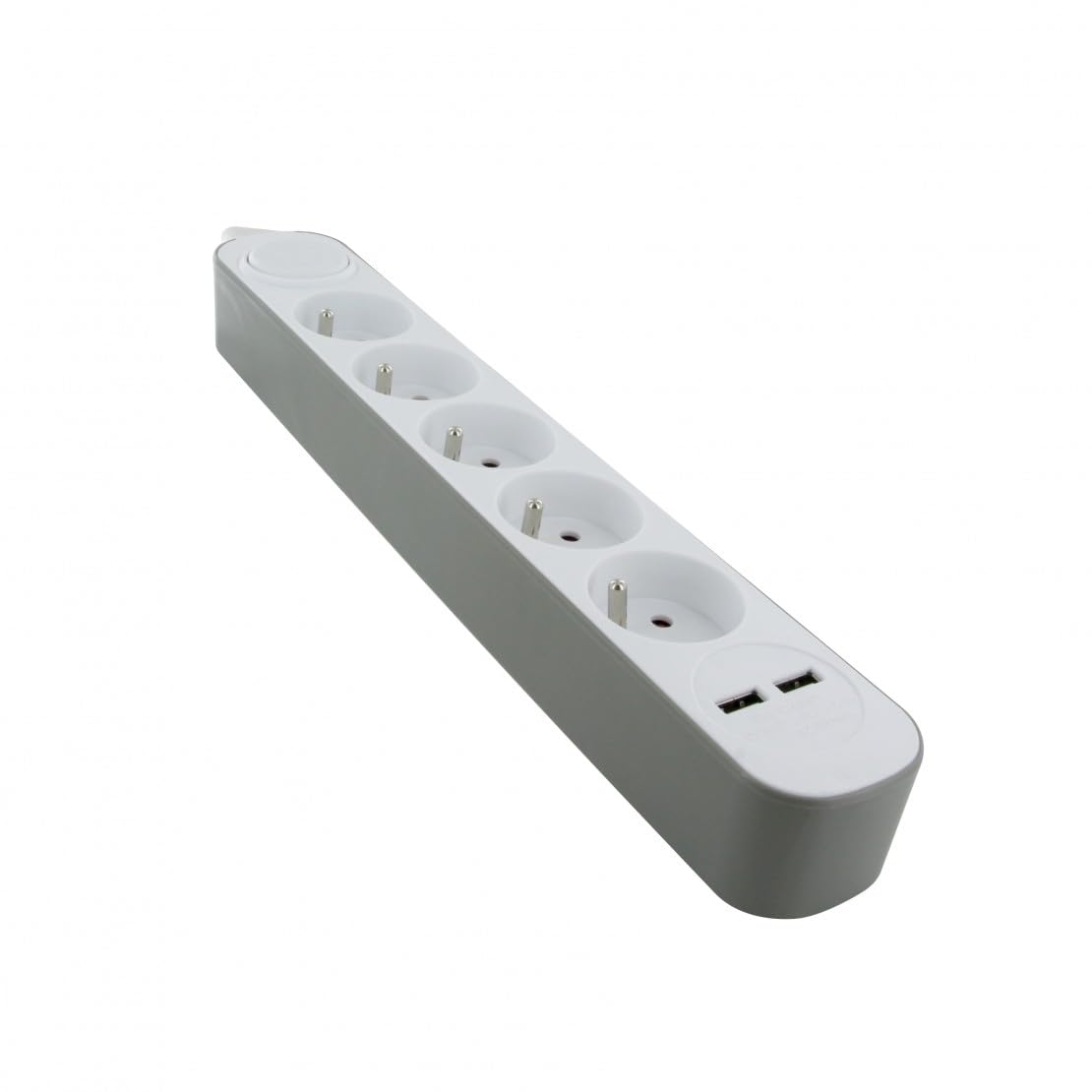 Chacon Listwa Zasilajaca z USB, 1.5m, Biala-Szara