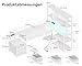 Coleshome Eckschreibtisch mit 5 Schubladen & 4 Regalen, 200×110cm Schreibtisch L-Form mit LED, Steckdosen & USB, großer Schreibtisch für Homeoffice, Weiß