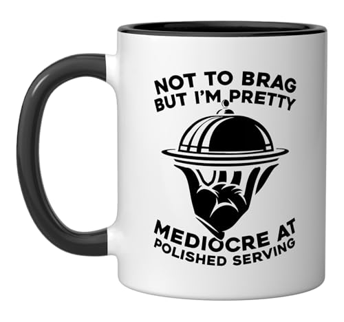 Butler Household - Estate Service Butler Ceramic Mug, Black/White