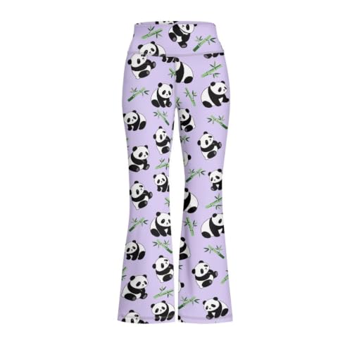 Image of Girls Leggings Floral Print High-Waisted Flared Pants 5-14 Years