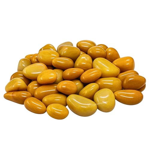 Image of Certified Yellow Jasper Crystal Healing Tumbled Stone, Natural Polished Crystals for DIY Crafts, Manifestation, Meditation, Pooja Feng Shui and Reiki Healing (30 Grams)