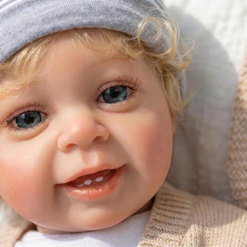 Muñeco Reborn Bebé Realista 22 Pulgadas Rubia Rizada miniatura 3