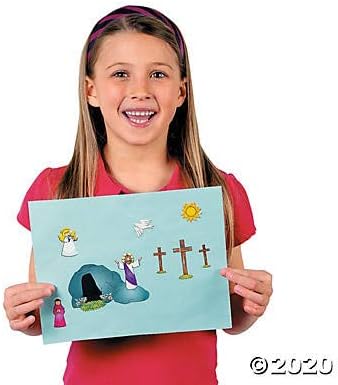 Miniatura 2 de Fun Express He Lives Jesus Make a Sticker Scenes for Easter (juego de 12) escuela dominical y suministros religiosos - Suministros para la escuela