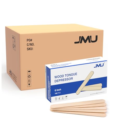 JMU Tongue Depressors Wood, 5000 Count, 6" Non-Sterile Wood Sticks