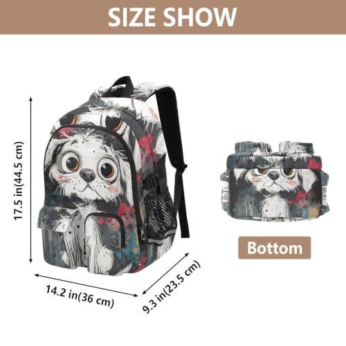 Mochila de viaje con estampado de perro animado de gran capacidad 3