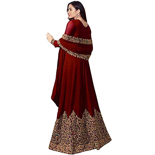 PristiveFashionHub Anarkali Women's Long Dress with Dupta (One Size)