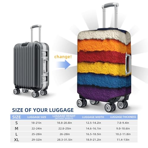 Colorful Stripe Art Elastic Travel Luggage Covers Dustproof Scratch-Resistant Suitcase Protector Fit 22-24 Inch4
