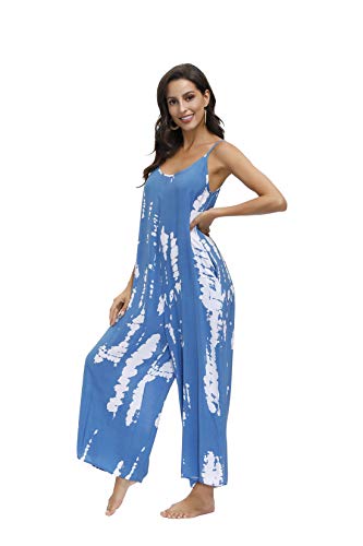 Image of BUENOS NINOS Women's V Neck Floral Maxi Dress Boho Printed Adjustable Spaghetti Strap Ethnic Beach Long Dress with Pockets