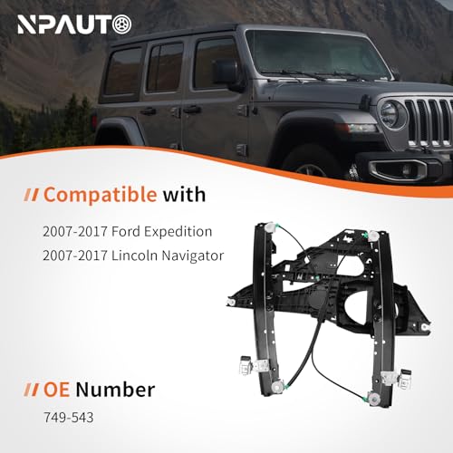 Image of Front Right Power Window Regulator with Panel Without Motor for Expedition