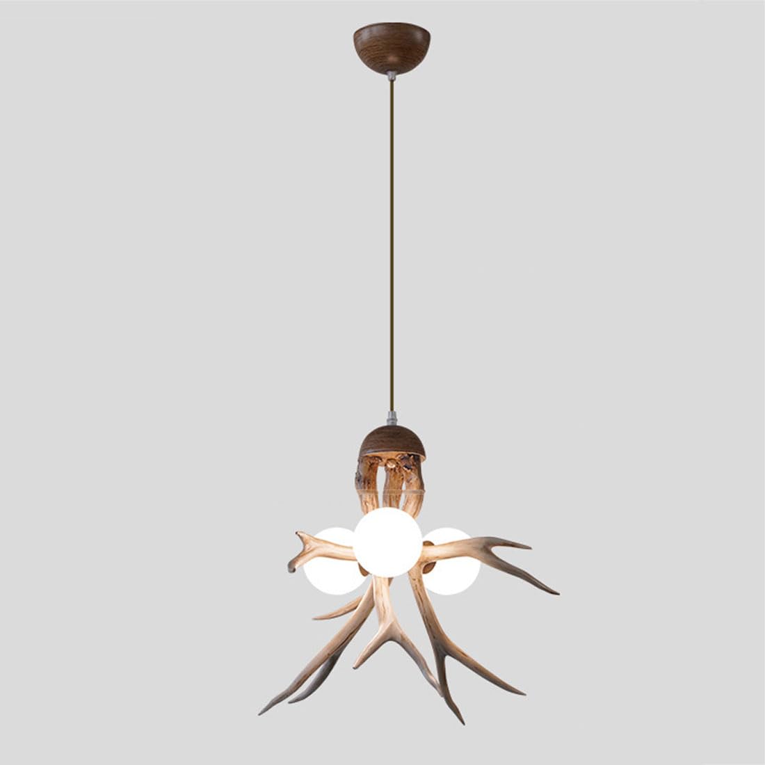 KXEcoLife G9 creative antler lamp, Scandinavian chandelier, entrance decorative for restaurant bar card seat cafe B&B log cabin chandelier,J