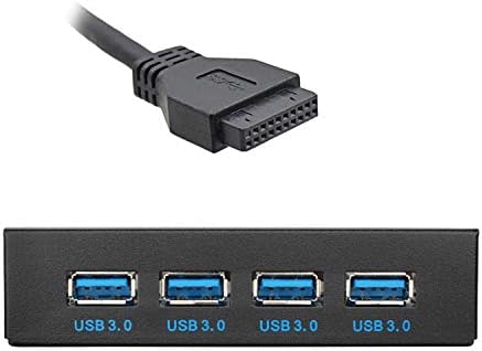 Cablecc USB 3.0 HUB 4 Ports Front Panel to Motherboard 20Pin Connector Cable for 3.5" Floppy Bay